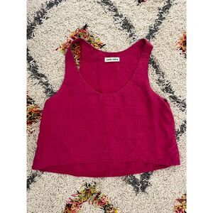 Rachel Craven Summer Leo Linen Tank Top - Magenta Pink
